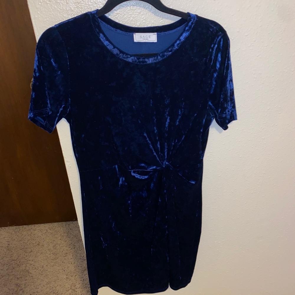 Sage velvet dress